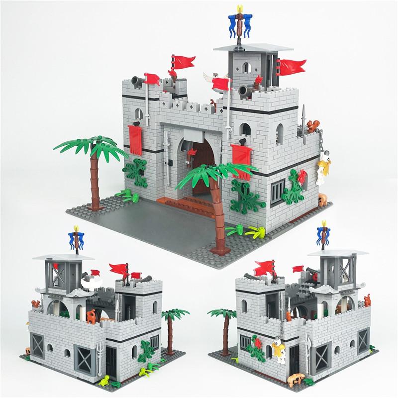 Medieval Cherbourg Castle Modular Buildings toy Creative Construction Castle Building Blocks Sets Bricks Toys Room Decor Gifts