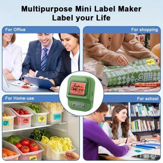 Машина для печати этикеток Портативный термопринтер этикеток Совместимый с Bluetooth Мини-принтер этикеток с лентой для маленьких