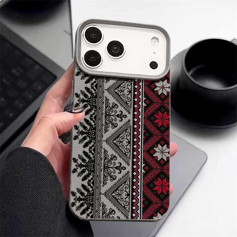 Винтажный чехол для телефона из ТПУ с узором тотема для iPhone 17 16e 16 15 Pro Max 14 13 12 Pro Max 11 Air Мягкая кожаная текстура Силиконовый чехол