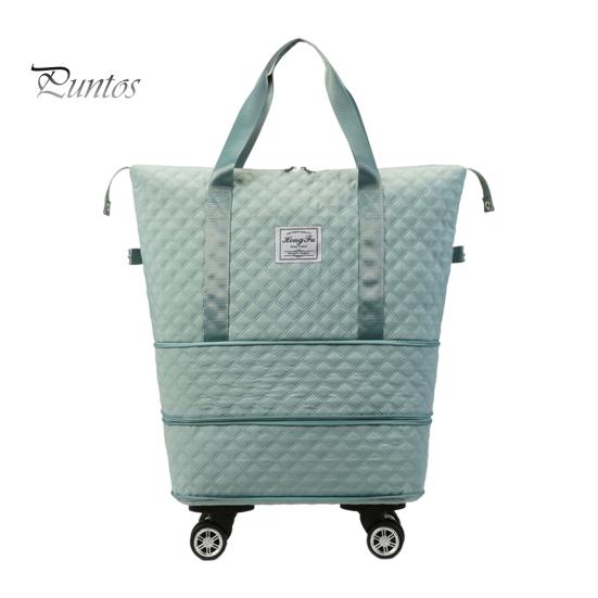 Расширяемая складная дорожная сумка, чемодан, застежка-молния, большая вместимость, водонепроницаемая, износостойкая, универсальная, со съемными колесами