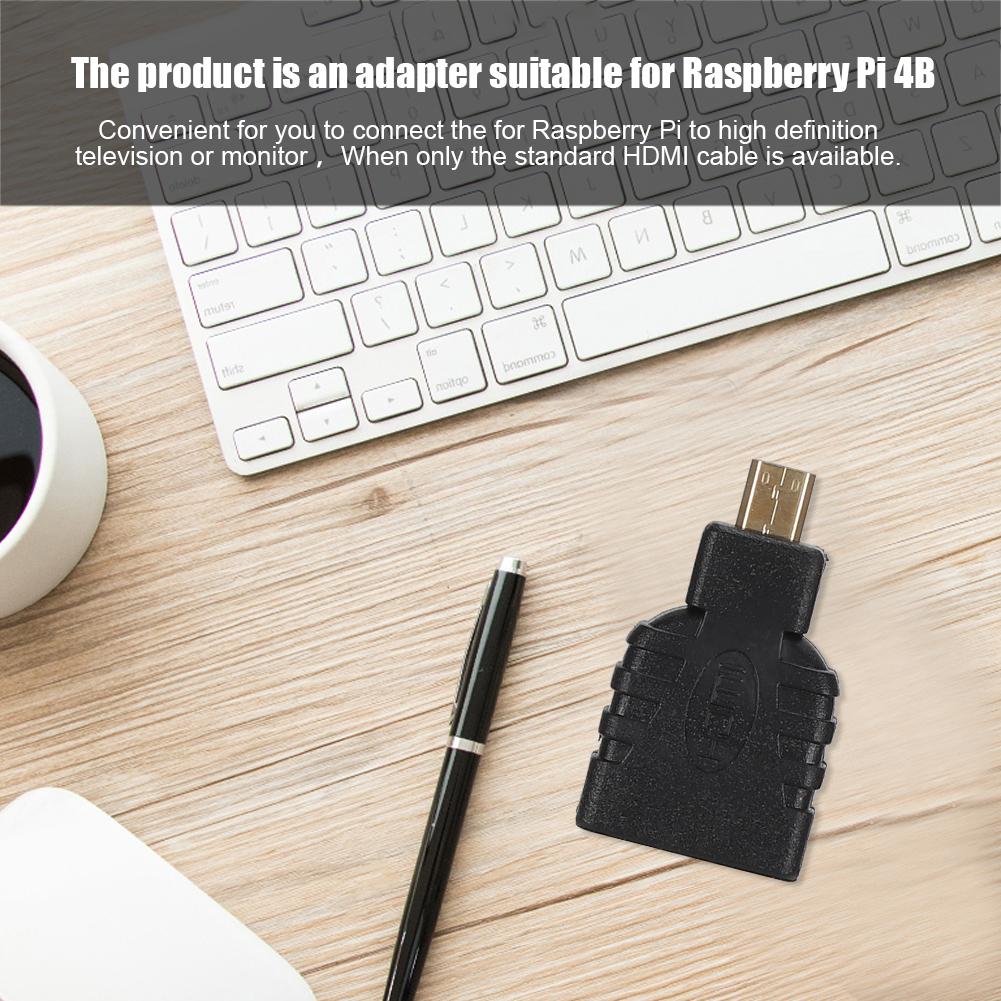 10 шт. Черный ABS Микро HDMI на HDMI Адаптер-разъем Поддержка 1080P для Raspberry Pi 4B