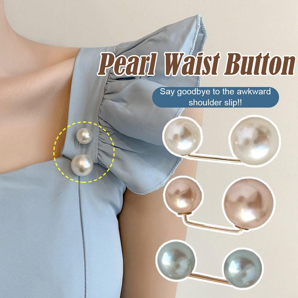 3 шт. Затягивающая талию пряжка Сплав Броши Булавки Зажим Искусственный жемчуг Регулируемые Пуговицы-пины Юбки Джинсы Пуговицы Аксессуары для одежды