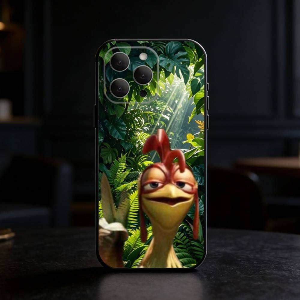 FUNNY C-Chicken J-Joe Surf Phone Case For iPhone 17,16,15,14,13,12,11 Plus,Pro Max,SE4Soft Silicone Black Cover