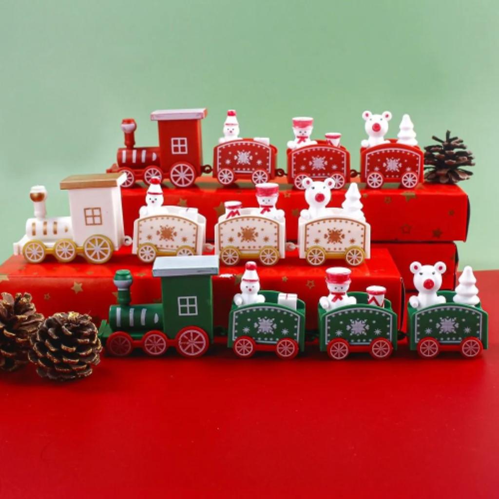 Christmas decoration ornament plastic train red 19.5CM