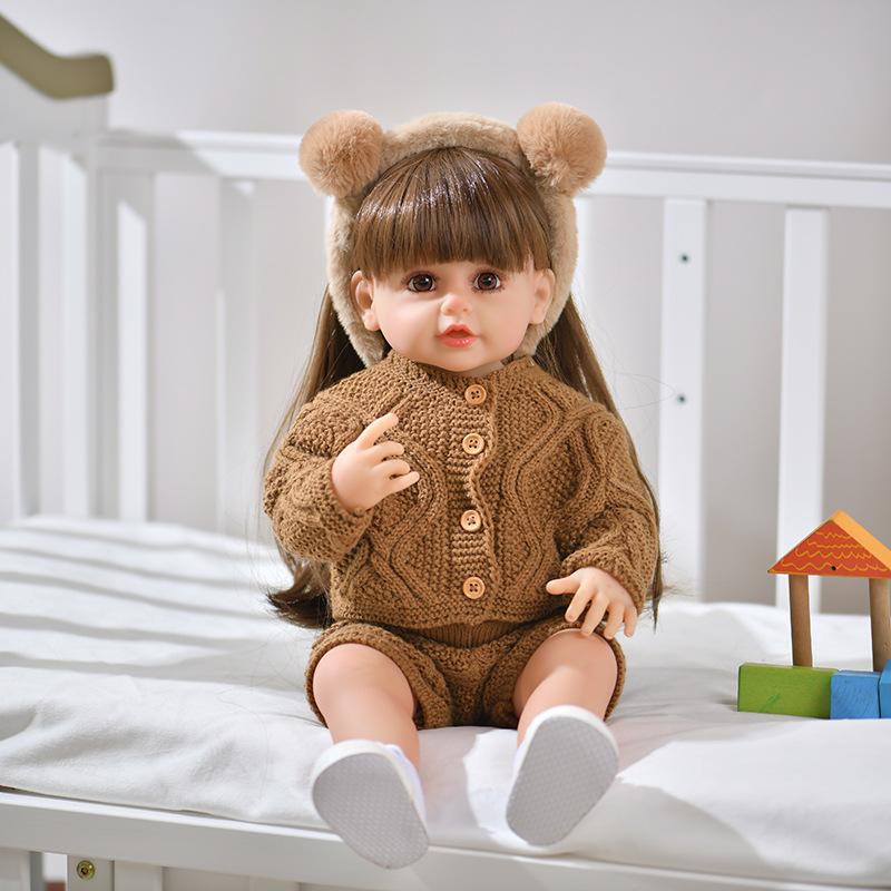 NPK 55 см кукла девочка реборн принцесса мягкая силиконовая кукла для ванны всего тела