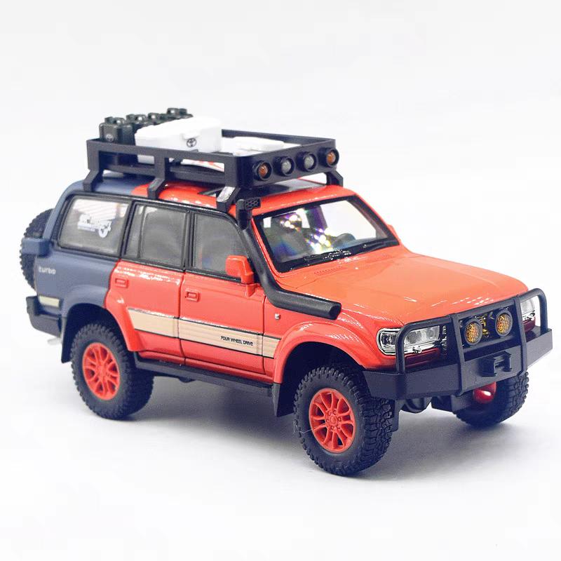 Toyota Land Cruiser LC80 Внедорожник Моделирование Литые игрушечные машинки Звуки и Свет Инерционный автомобиль 1:Модель коллекции 24 сплава