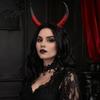 Snap-on Horn Accessories Halloween Ram Headband, Detachable Devil Headpiece for DIY Headband Kit Carnival Party, Festival Cosplay Hair Accessory,