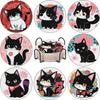 8 Pieces/set of Diamond Painted Cat Patterned Coasters, DIY Coasters with Holder, Suitable for Beginners and Adults, Art and Craft Supplies Gifts