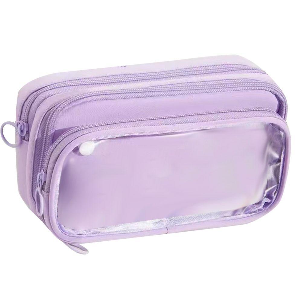Прозрачный пенал на молнии, большая вместимость, коробка для канцелярских принадлежностей, модная упаковочная сумка, студенческий
