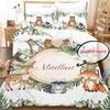 Custom Name Duvet Cover Set Cartoon Forest Animals Bedding Set Twin Full Queen King for Kids Girls Boys Birthday Wedding Gifts