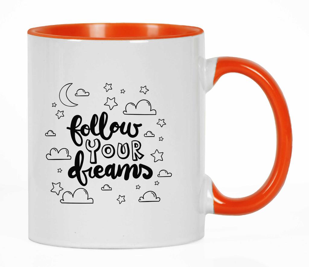Inkdotpot 11 унций керамическая кофейная кружка Следуй за своими мечтами Вдохновляющие поощрения Мотивирующие цитаты Подарок для сотрудников, начальников, коллег
