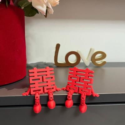 1/2 шт. Красные Китайские Свадебные Украшения Сочлененная Подвижность Традиционные 3D Украшения со Словом Си Удачи Креативные