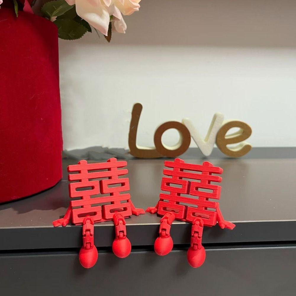 1/2Pcs Traditional Chinese Wedding Decorations Double Happiness Ornaments  Bridal Room Decor