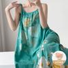 Holiday wind gradual change color anti bumps suspender nightdress women summer sweet with chest pad advanced sense can wear cotton silk skirt