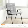 Patio Chair Cushions Set of 4, Waterproof Non-Slip Lounge Chair Cushions, 112x53cm, Light Grey