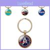 Nasa Logo Single-sided Gem Keychain Cartoon Style Mixed Material Keyring