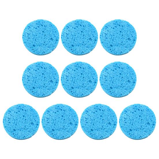 10 шт., губка для лица, многоразовая, круглая, абсорбирующая, сжатая, натуральная, для снятия макияжа, отшелушивающая, спа, набор целлюлозных губок для очищения лица