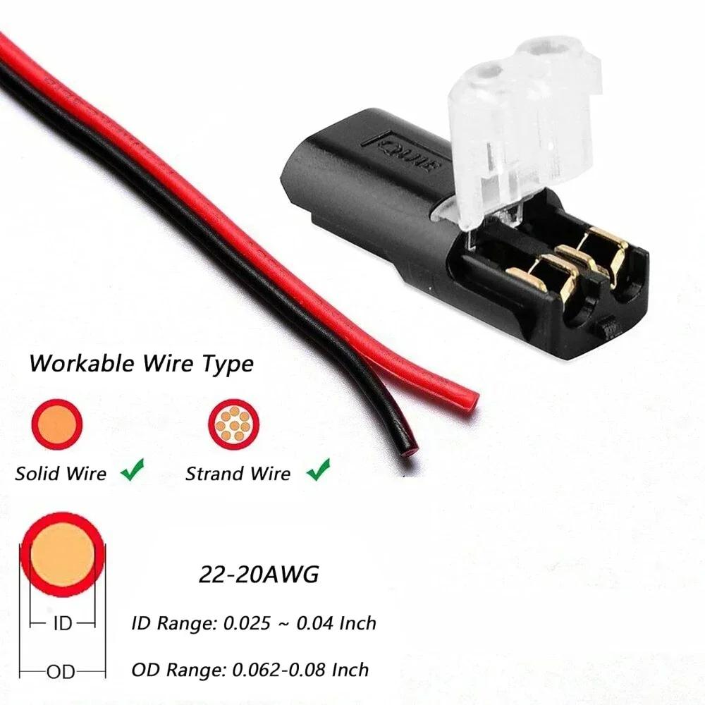 2 Pin Way Plug Waterproof Connector Car Wire Cable Automotive Electrical Connectors Strip Compact Wire Terminal Cable Clamps