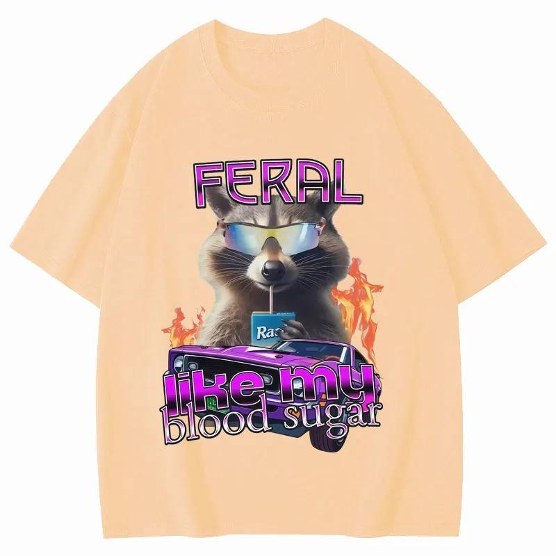 Funny Diabetes Raccoon Meme Graphic T Shirts Women Clothing Fashion Y2k T-shirt Summer Casual T-shirts Summer Streetwear Y2K Top
