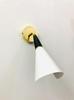 Custom Brass Diabolo Wall Sconce: Mid Century Bedside Lamp