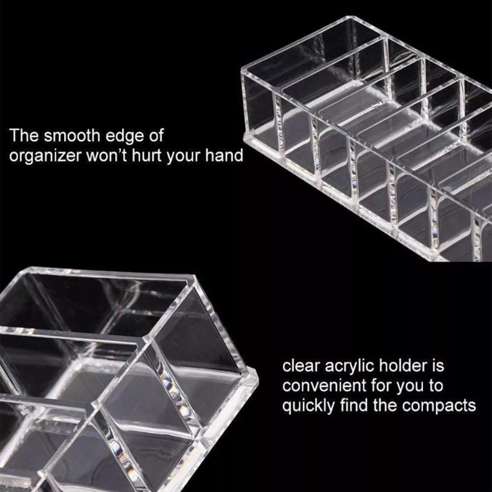Clear Makeup Organizer Plastic Multi-Functional Acrylic Makeup Stand 8 Compartments Cosmetic Display Holder Vanity