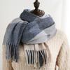 New Plaid Scarf for Women Japanese and Korean Sweet Imitation Cashmere Mid Length Colorful Plaid Scarf Shawl and Scarf