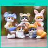 Figure Cat Action Model Collectible Toy With Bunny Ears Cute Animal Decor Gift