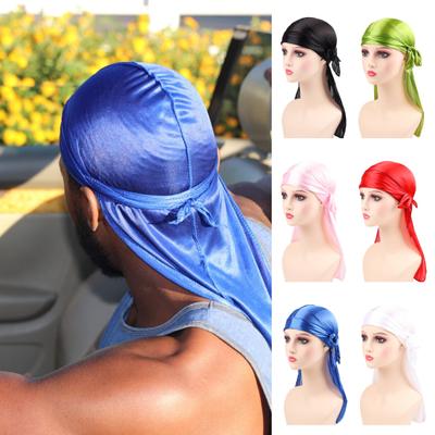 2 шт. шелковистый Durag для мужчин и женщин длинный хвост Durag Wave головные повязки на шею атласный Doo Durag с широкими ремнями