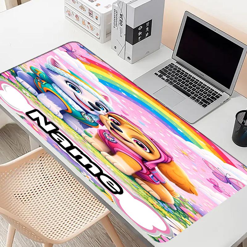 Custom Name Personalized PAW Patrol Pattern Mousepad, Laptop PC Desk Mat, Decorative Desk Mat for Home Keyboard Pad Gift