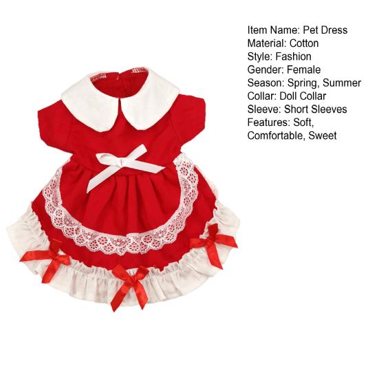 Кукольный воротник, цветочный кружевной бант, рюшами, подол, двуногий, весна-лето, маленькая собака, щенок