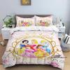 1pcDisney Princess 3D Printed Duvet Cover and Pillowcase Bedding Set, Suitable for Single, Double, King, and Queen Beds.