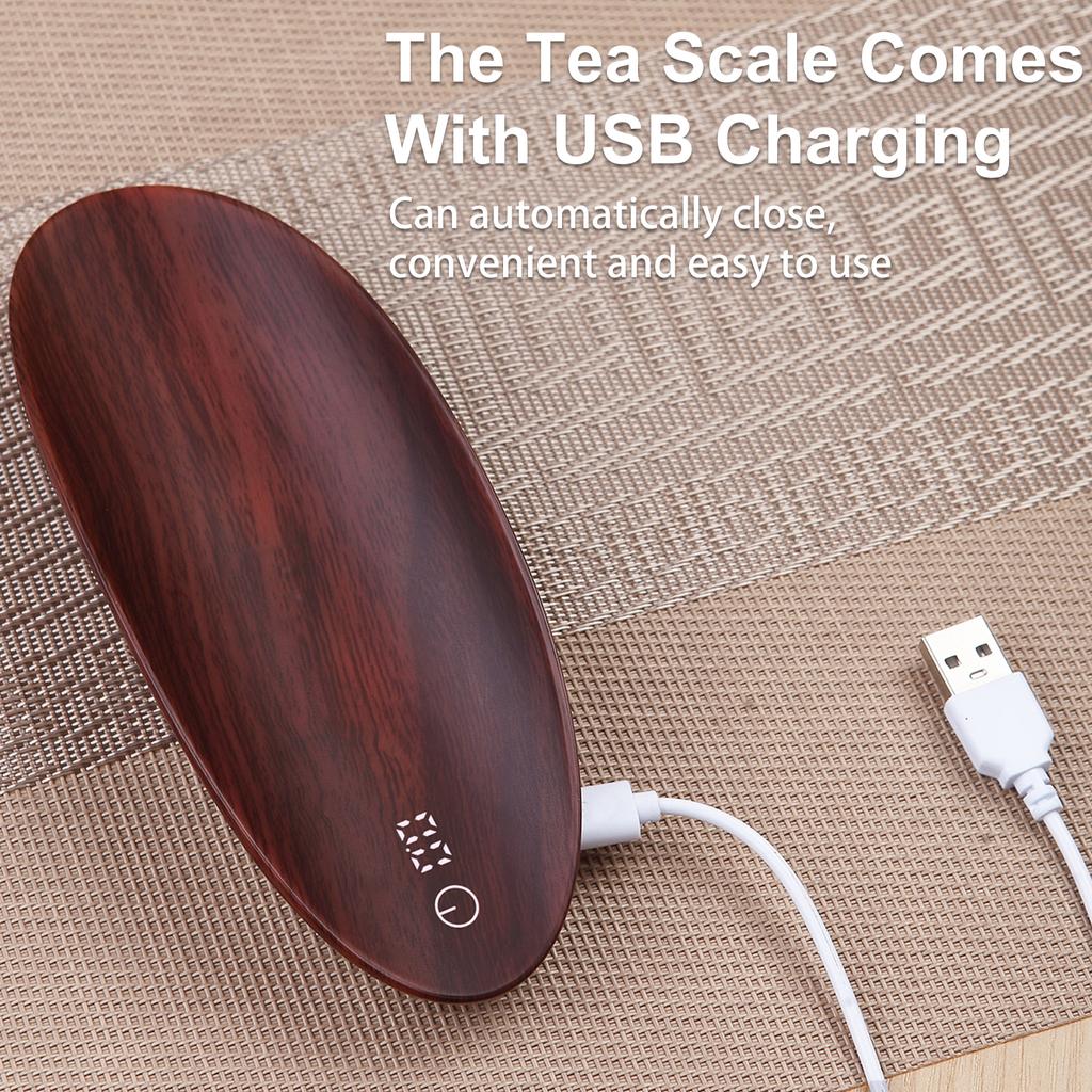 Цифровые весы с зарядкой через USB, ЖК-дисплей, деревянные весы для еды, цифровые ювелирные изделия, чай, кофе, зерна, цифровой дисплей, электронные весы, кухонный инструмент