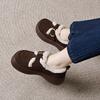 Cotton Shoes Women Autumn and Winter Velvet Warm Round Buckle One Pedal Thick Sole Women