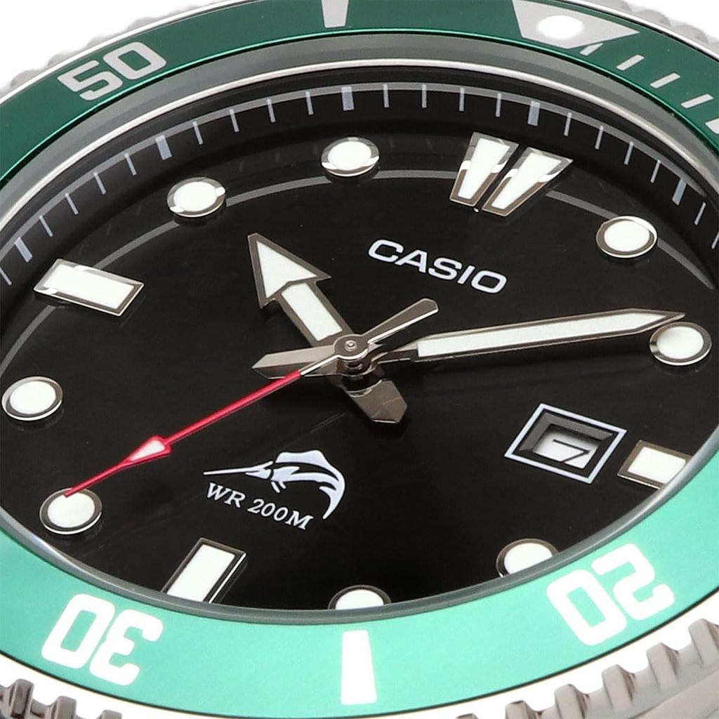 Casio Standard Analog Sports 20 ATM Water Resistant Watch Green Bezel Metal Band Overseas Model [Casio] MDV-106DD-1A3V Men's [Item]