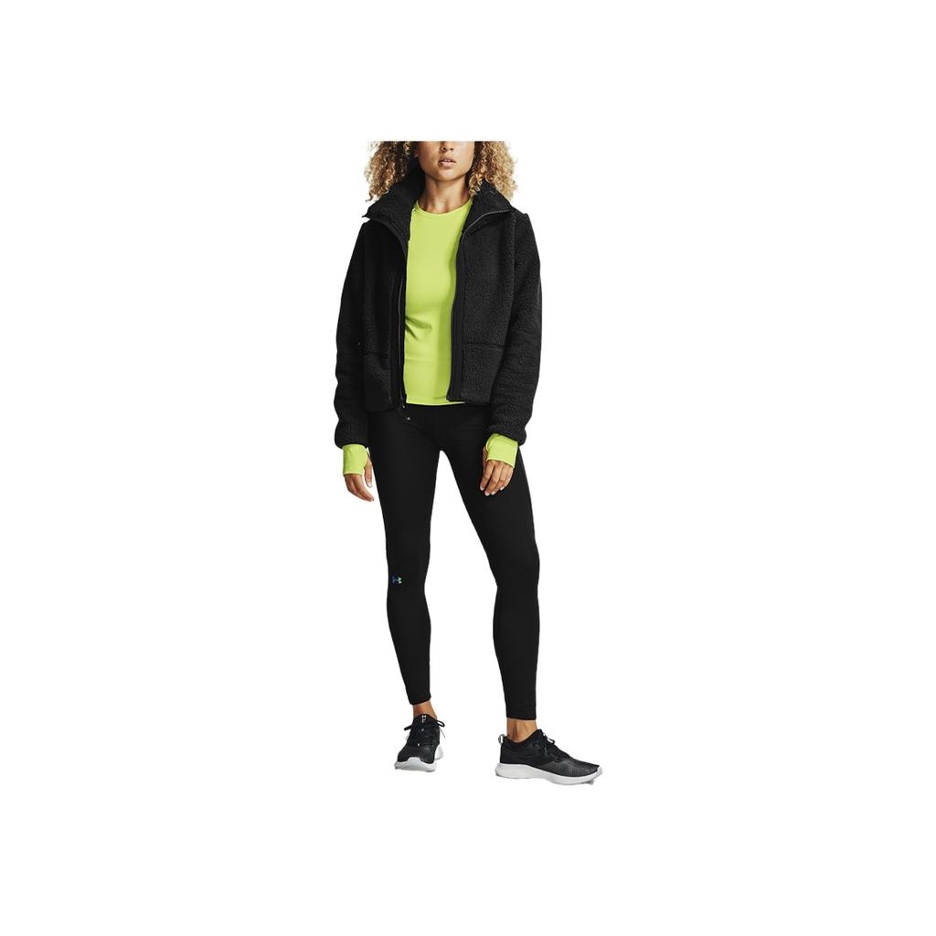 Under Armour Legacy Sherpa Printed High Neck Warm Training Jacket Women Jacket Black 1357479-002
