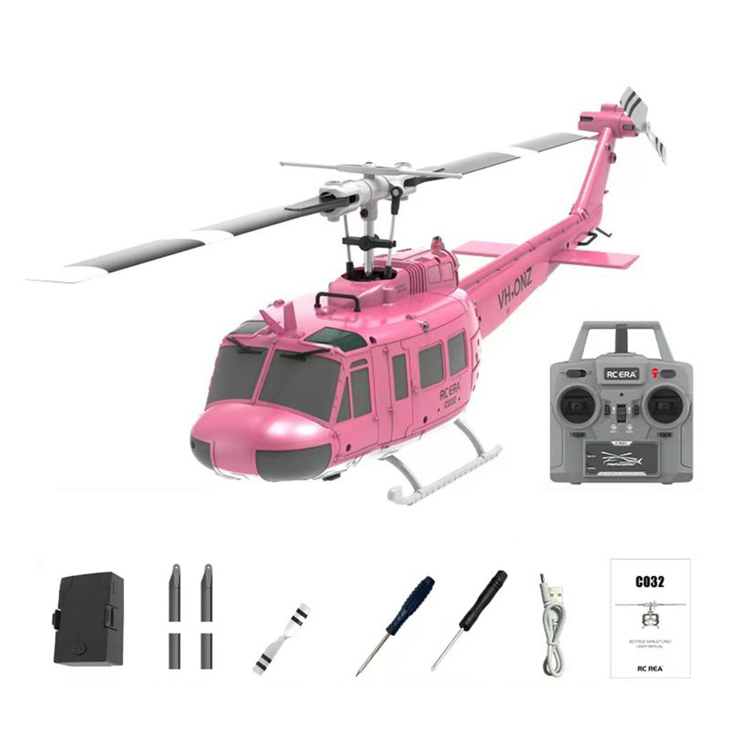 C032 UH-1 Brushless RTF RC Helicopter 6-axis Gyroscope One Click 3D Flip Optical Flow Positioning UH1 Helicopter Model Hobby Toy