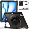 Для iPad Air 4 5 10.9 Mini 6 Pro 11 12.9 13 дюймов M2 M4 2022 2024 Чехол для планшета Поворотный ремешок для руки Подставка Ударопрочный PC Бронированный чехол