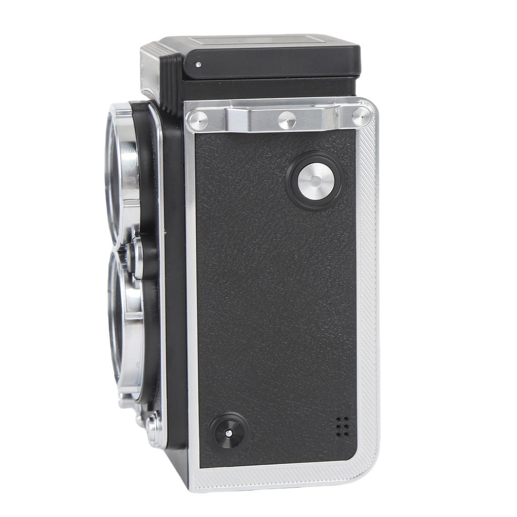 Винтажная миниатюрная цифровая камера Портативная в стиле TLR 1080P FHD Видео 12 МП Автофокус Видеокамера для видеоблогинга Черная 128 ГБ