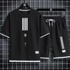 Adida New Man Tracksuits 2 Piece Short Sleeve Suits Printing T-shirt +sweatpants Sets Sutdent Casual Summer Sport Clothes