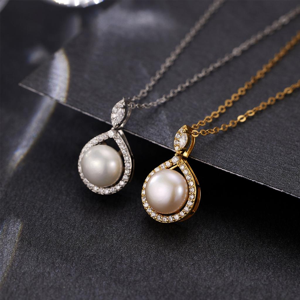 S925 стерлингового серебра жемчужное ожерелье с настоящей любовью женская мода высокое чувство натуральный жемчужный кулон ключичная цепочка чувство