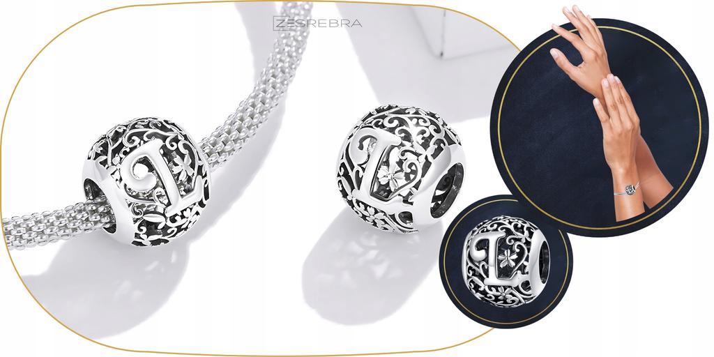 Charms Letter Letter L Pendant 925 Openwork Bead Beads