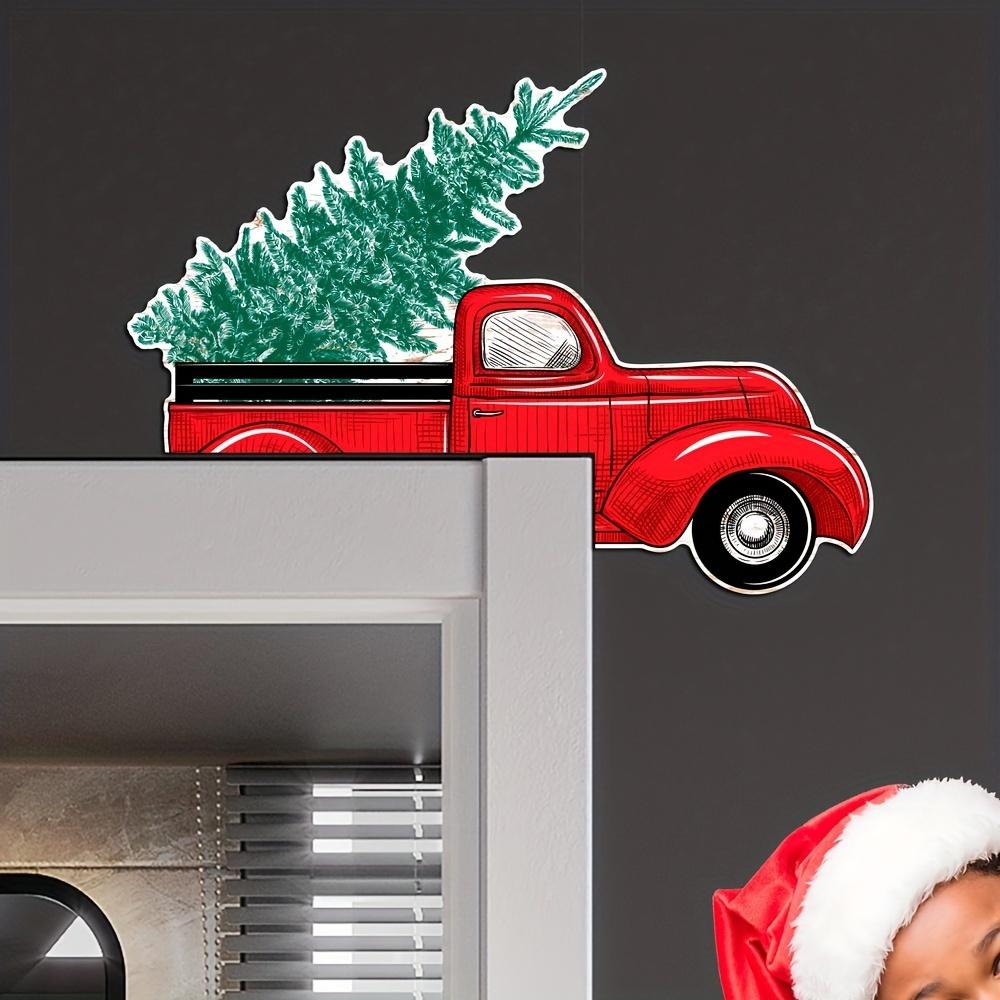 1 шт. Рождественская наклейка на уголок деревянной двери с Сантой, лосем и Гринчем - идеальное украшение для окон и стен в праздники