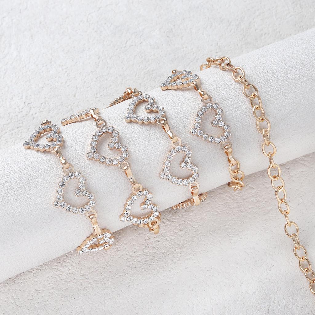 Поясная цепочка в форме сердца со стразами и цирконом для женщин, высококлассный простой дизайн, металлические аксессуары-цепочки, модная бижутерия