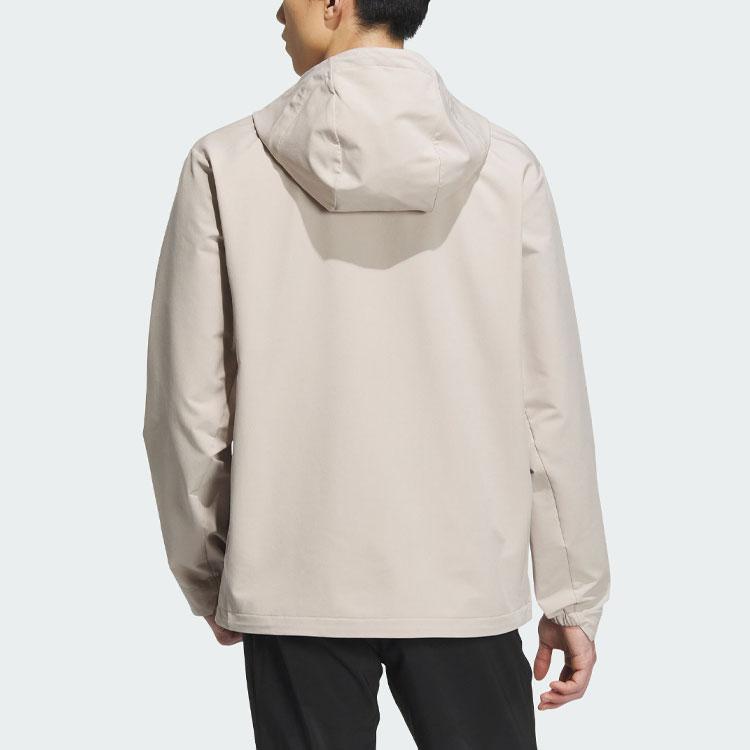 Adidas Куртка из матовой ткани с однотонным логотипом, флисовая подкладка, капюшон, мягкая куртка, мужские куртки, светло-хаки IL9010