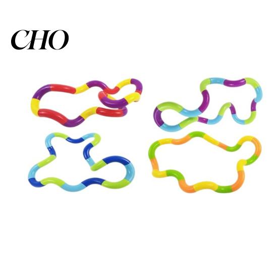 Hand Relaxation Toy 2/4/6Pcs Stress Relief Plastic Twisted Focus Aid Finger Sensory Fidget Flexibility Training Portable Educational Twisting Loop