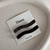2Pcs Coffee Leopard Print Hairpin Side Clip Side Bangs Clip Temperament Love Duck Bill Clip Female Word Hairpin Hair Accessories
