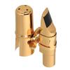 Yibuy Golden Brass B Flat Tenor Saxophone Mouthpiece Kit with Cap Delicate Design Not Easy To Deform Brass 115mm #7