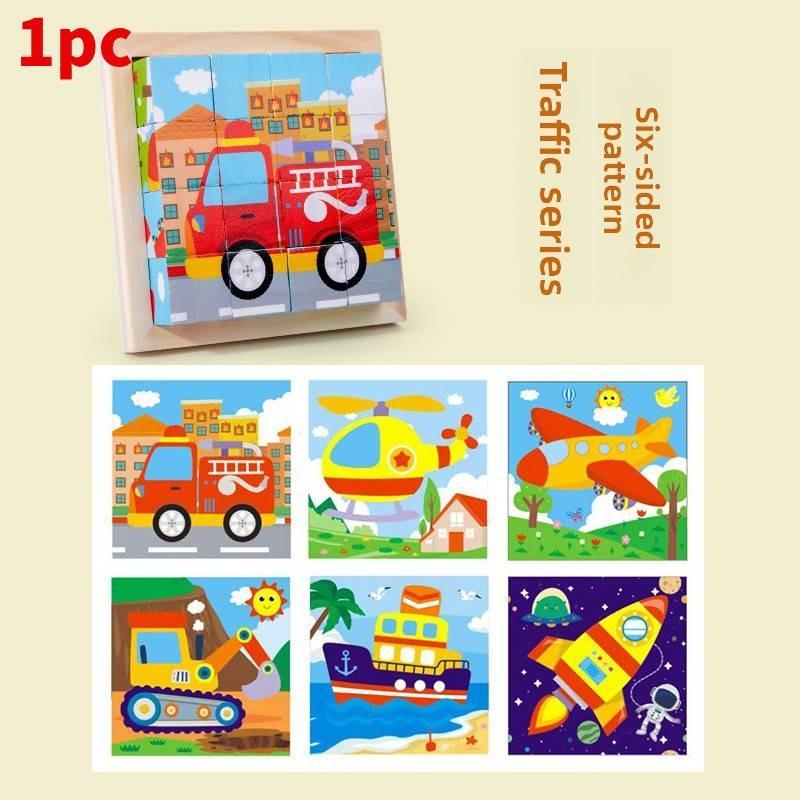 Деревянные 3D Гексаэдральные Пазл Блоки Для Малышей Развивающая Игрушка Подарок Для Детей