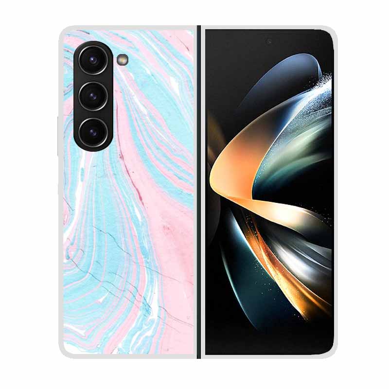 For Samsung Galaxy Z Fold 5 ZFold5 Cases Marble Transparent Shockproof Protection Hard Back Cover For Samsung Z Fold 5 5G Cases