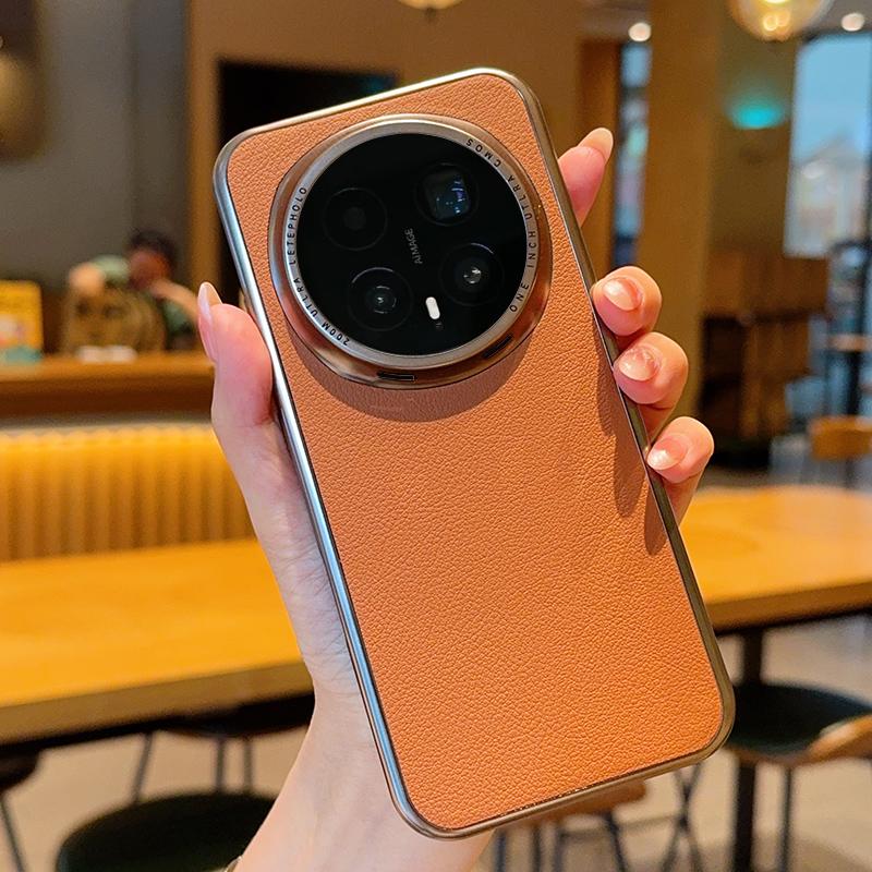 Чехол для Honor Magic 8 Pro Модный чехол с узором личи из ПУ кожи + Электроокрашенная рамка Для HONOR Magic8